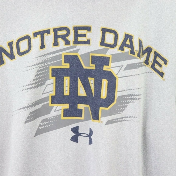 Under Armour Notre Dame Hoodie Sweatshirt Gray S - Picture 5 of 8